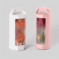 5/10pcs Fashionable Octagonal Clear Window Gift Boxes for Flowers and Gifts, Birthday Wedding Valentine's Day