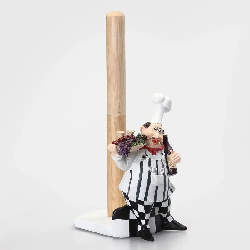 Bathroom Free Punch Paper Holder Creative Chef Character Household Vertical Paper Holder Kitchen Restaurant Paper Towel Holder