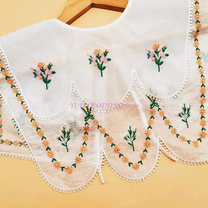 

N5KF накладной воротник-манипулятор, съемный воротник, легко носить, женский воротник с вышивкой, Venise, шнуровка, вырез