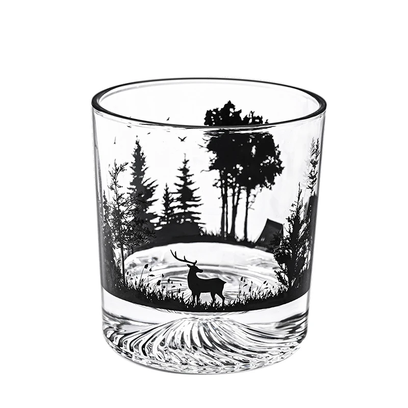 300ml Creative Silhouette Wine Glass Cup Iceberg Cup Snow Mountain Cup Thick Bottom Rock Cup Christmas Whiskey Cup Wedding Gifts