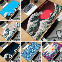 Japan Great Wave Keyboard Desk Mat Anime Mats XXL Gaming Mousepads for Gamer Computer Accessories Rubber Mouse Pad Non-Slip Pads