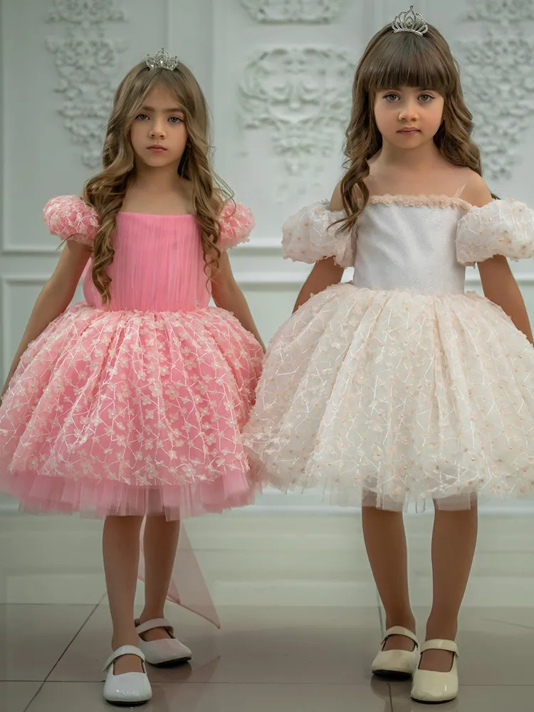 Kinder Prinzessin Abendkleid Host Klavier Leistung Geburtstag Party Kleider Für Mädchen A4906 Vestidos Brautjungfer Kleider – Detail 3