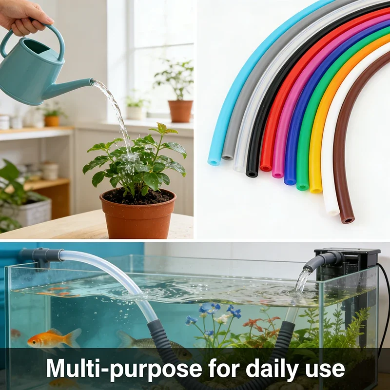 Food Grade Colorful Silicone Tube Odorless Flexible Anti-Aging Water Pipe ID2-16mm for Water Beverage Brewing Home Appliance