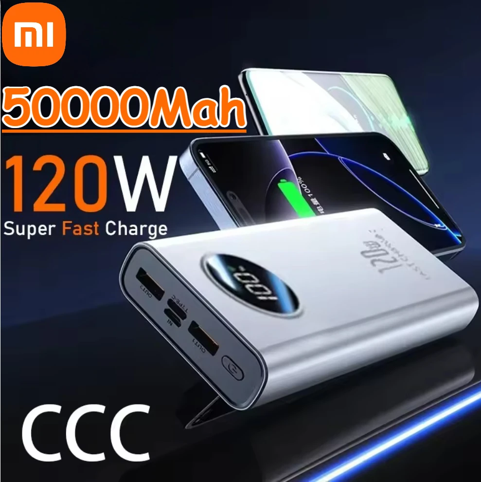 

Xiaomi 50000mAh High Capacity Power Bank 120W Super Fast Charging Power Bank Portable External Battery With LED Digital Display