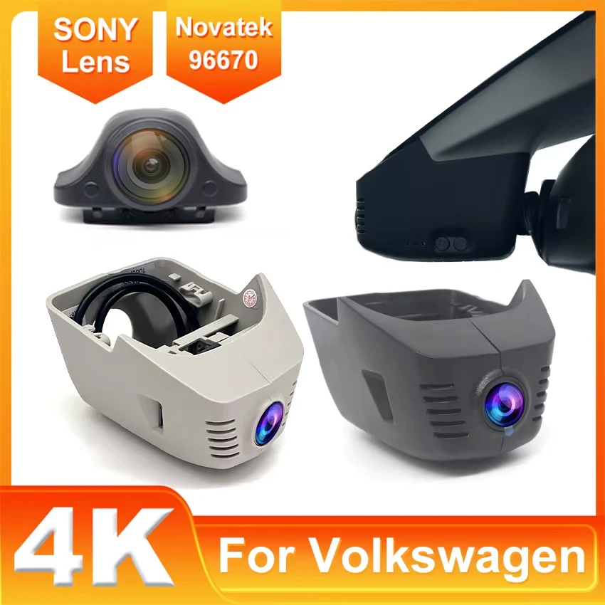 

Автомобильный видеорегистратор 4K, Wi-Fi, видеорегистратор для Volkswagen VW 86 мм Tayron Tiguan L R-Line 2019-2023, управление ночным видением, приложение для телефона