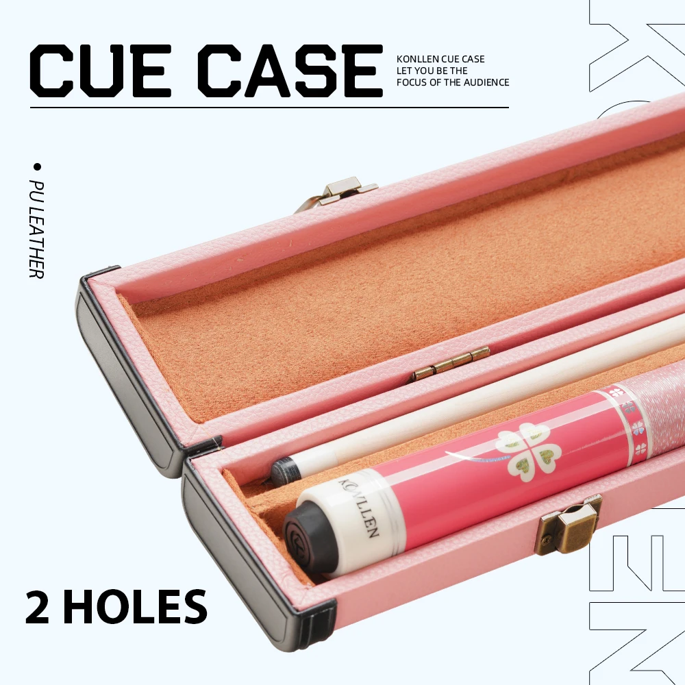 

KONLLEN Pool Cue Hard Case 1x1 PU Pool Stick Case Holds 1 Butt and 1 Shaft Billiard Stick Large Capacity Carrying Cases