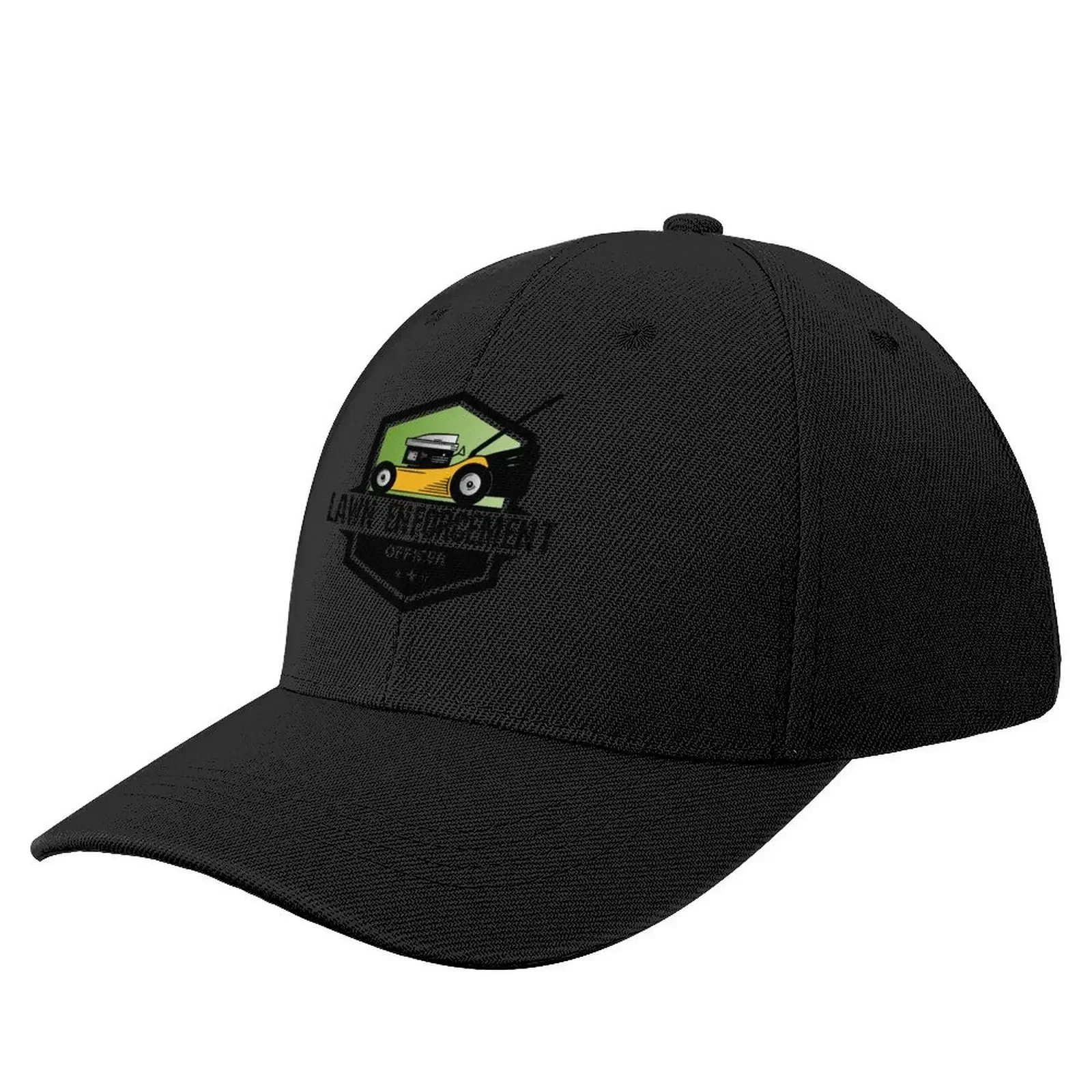 Lawn Enforcement Officer, Lawn Mower, green grass Baseball Cap Icon Military Tactical Cap funny hat sun hat Mens Caps Women's