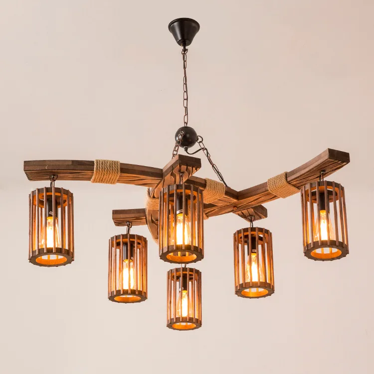 โคมไฟระย้าทำจากไม้เรือโบราณ ร้านขายเสื้อผ้าสร้างสรรค์ ร้านอาหารต้มตุ๋น ห้องนั่งเล่นและห้องรับประทานอาหาร