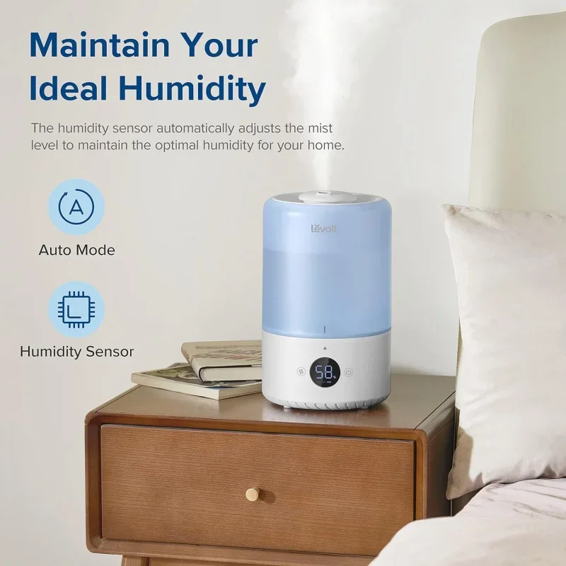 LEVOIT Dual 200S Smart Humidifiers for Bedroom, Top Fill, Customize Humidity for Home, Baby Nursery & Plants with Humidistat