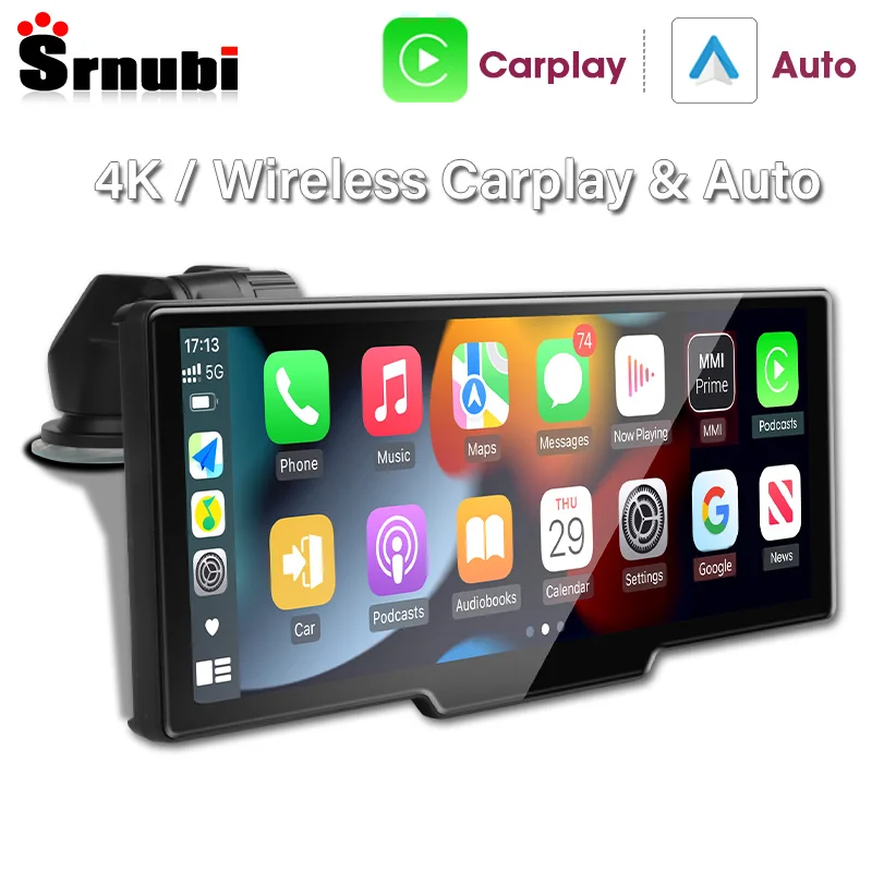 

10.26" Dash Cam 4K 2160P Wireless Carplay & Android Auto DVR Navigation Voice Control Car DVR Rearview Camera WIFI BT FM Monitor