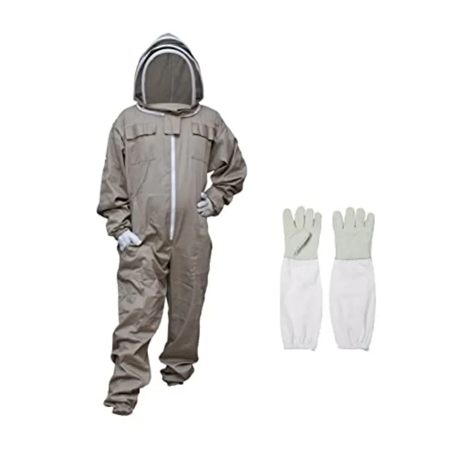 

MS Bee Cotton Beekeeper Suit With One Pair Gloves and Fencing Veil