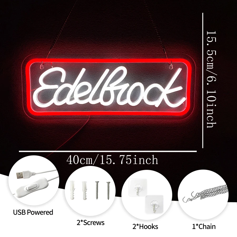 Edelbrock Neon Sign for Wall Decor,Garage Truck Led Neon Light Sign USB Powered for Farm Bedroom Man Cave Auto Repair Shop Gifts