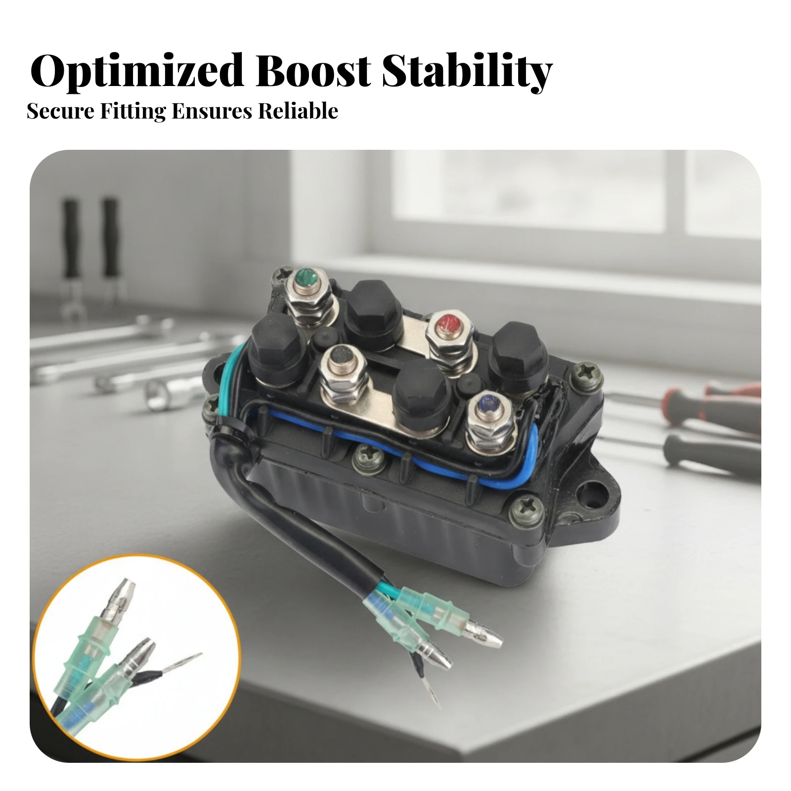 Insulated Wires Marine Engine Starter Relay Outboard Starter Relay 4 Terminal Solenoid Electrical Black