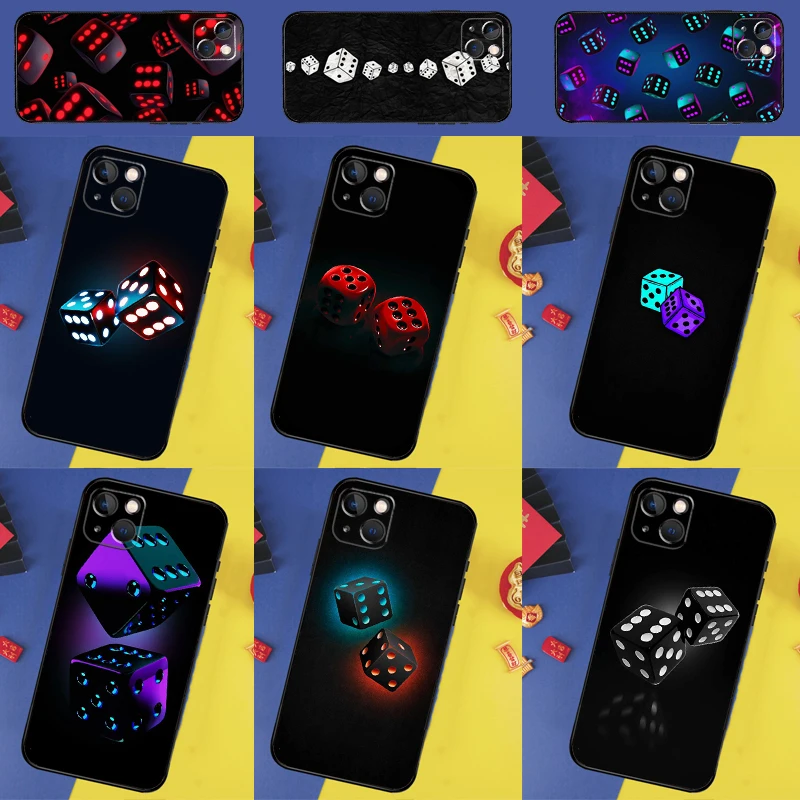 Dice Art Back Case For iPhone 13 12 11 14 15 16 Pro Max XS X XR Plus 12 13 Mini Phone Cover