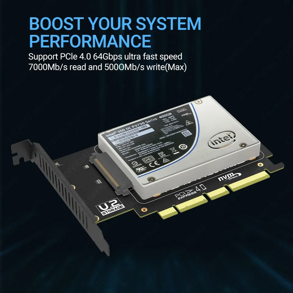 MSA Adaptateur Pcie X16 Vers M.2 M Key Carte D'Extension Pcie X16 Vers MSA Adaptateur Pcie X16 Vers M.2 M Key Carte D'Extension Pcie X16 Vers