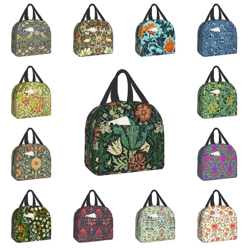 William Instabilité Compton-Boîte à lunch à motif floral pour femme, glacière multifonction, sac isotherme thermique pour aliments, travail de bureau