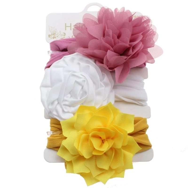 D0JC Baby Floral Hair Bands Hairbands Head Wraps Hair Accessories Baby Flower Pattern Headband Decorative Elastic Headwear