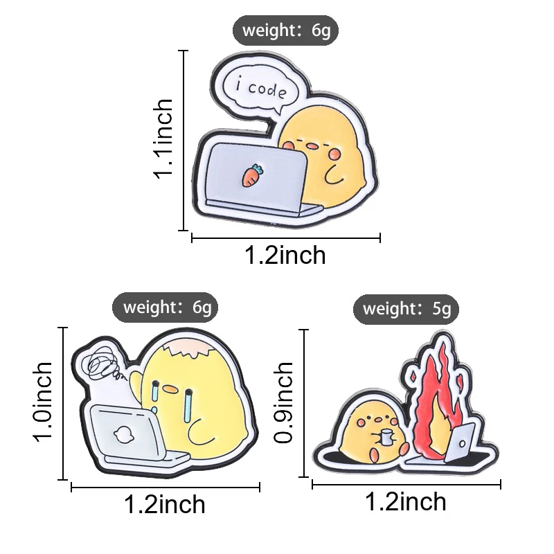 Cute Programmer Chick Enamel Pin, Funny Computer Crash Design Badge, Fashion Accessory , Funny Gift for Programmers