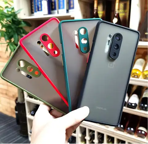 피부 촉감 간단한 프로스트 범퍼 휴대폰 케이스, OnePlus 8 Pro 6T 7 7T 8T 9 Pro OnePlus Nord CE 5G 충격 방지 투명 커버 케이스