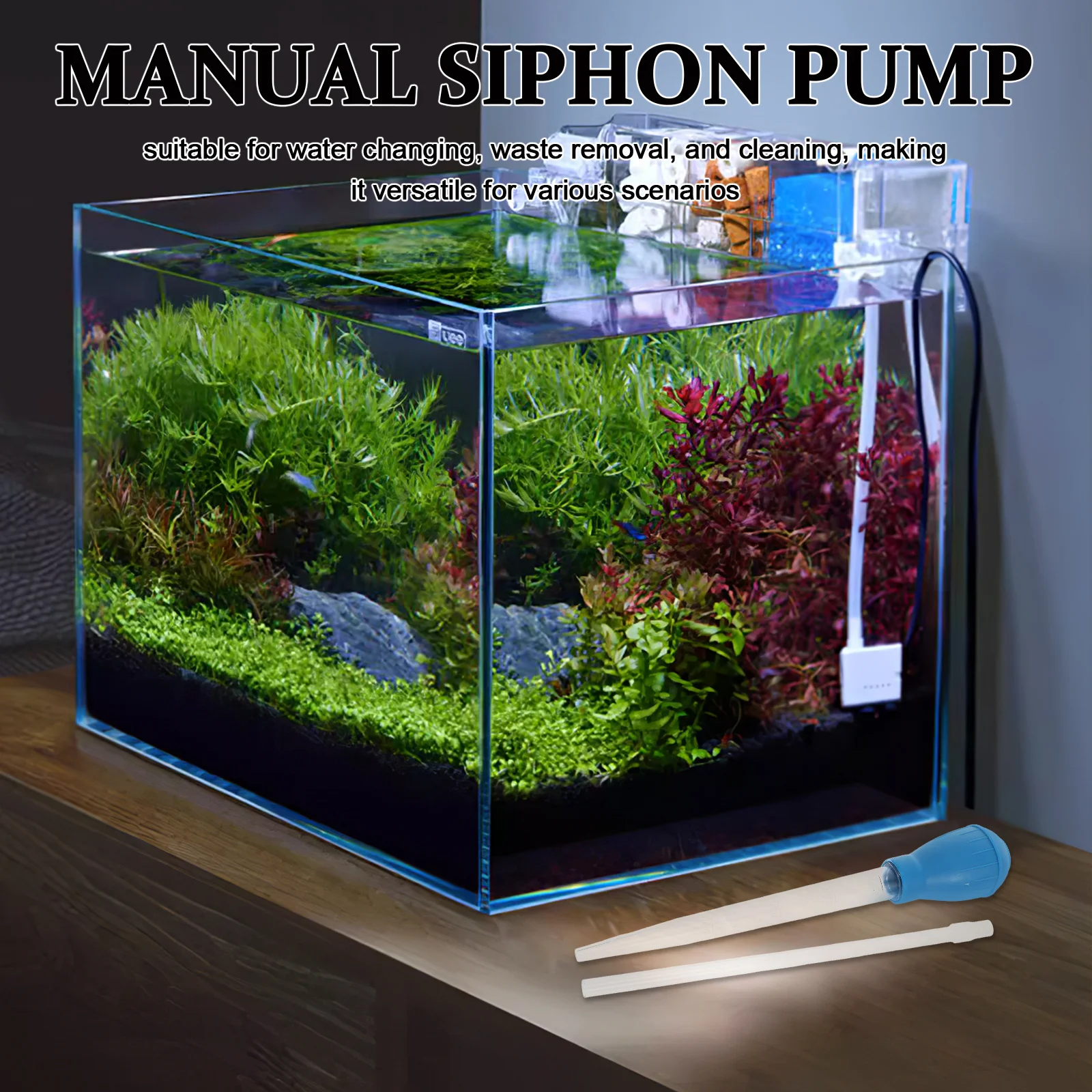 

Small Fish Tank Water Changer Manual Aquarium Cleaning Pump Portable Gravel Vacuum For Betta Tank Accessories Efficient