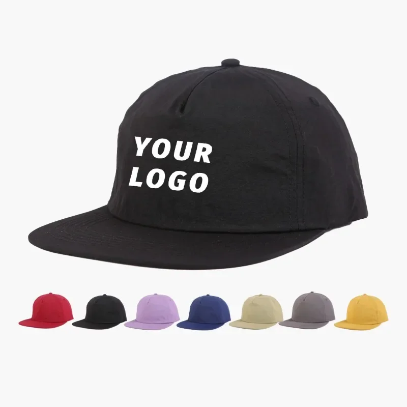 Retro 5-panel Flat-brimmed Hat Customizable Logo Summer Sunscreen Versatile Casual Quick-drying Baseball Cap for Men and Women