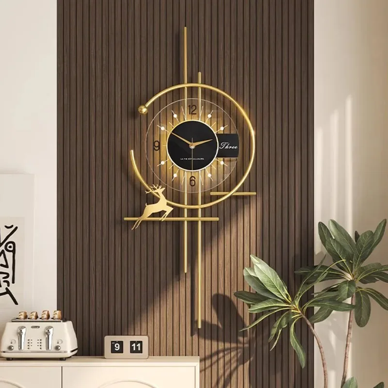 Popular Dining Room Wall Clock Minimalist Luxury Decor Silent Quartz Clock Creative Kitchen Living Room Art Home Decor