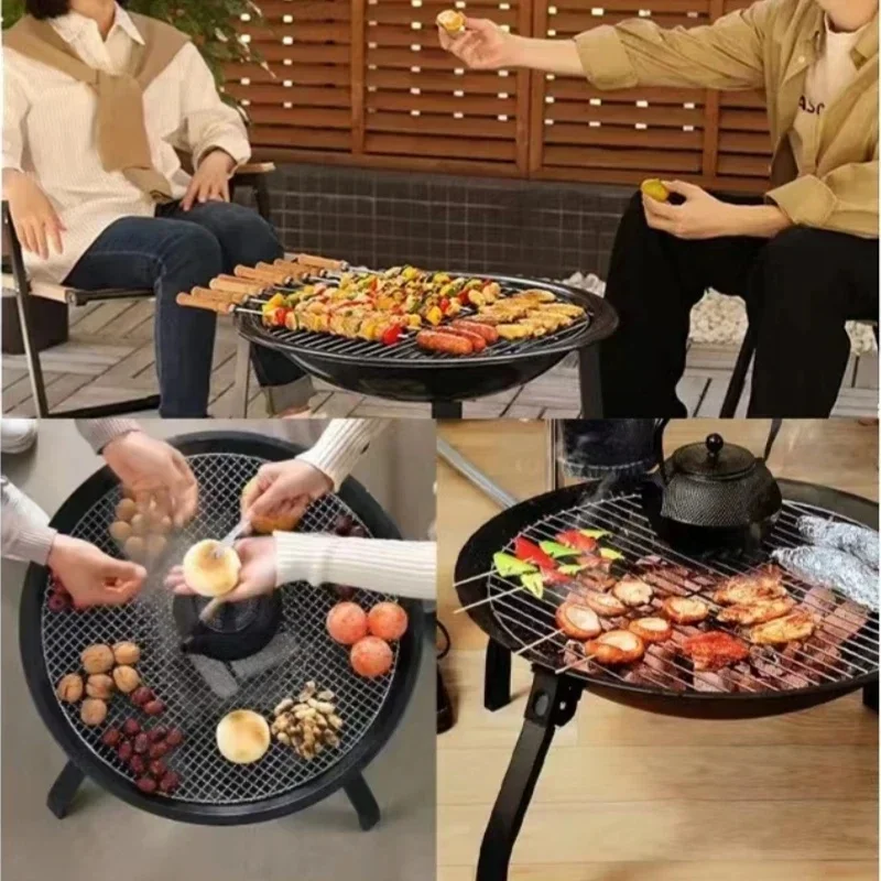 

New Multifunctional Outdoor Stove Charcoal BBQ Grill Stove Burner Brazier Campfire Furnace Table Portable Folding Stove