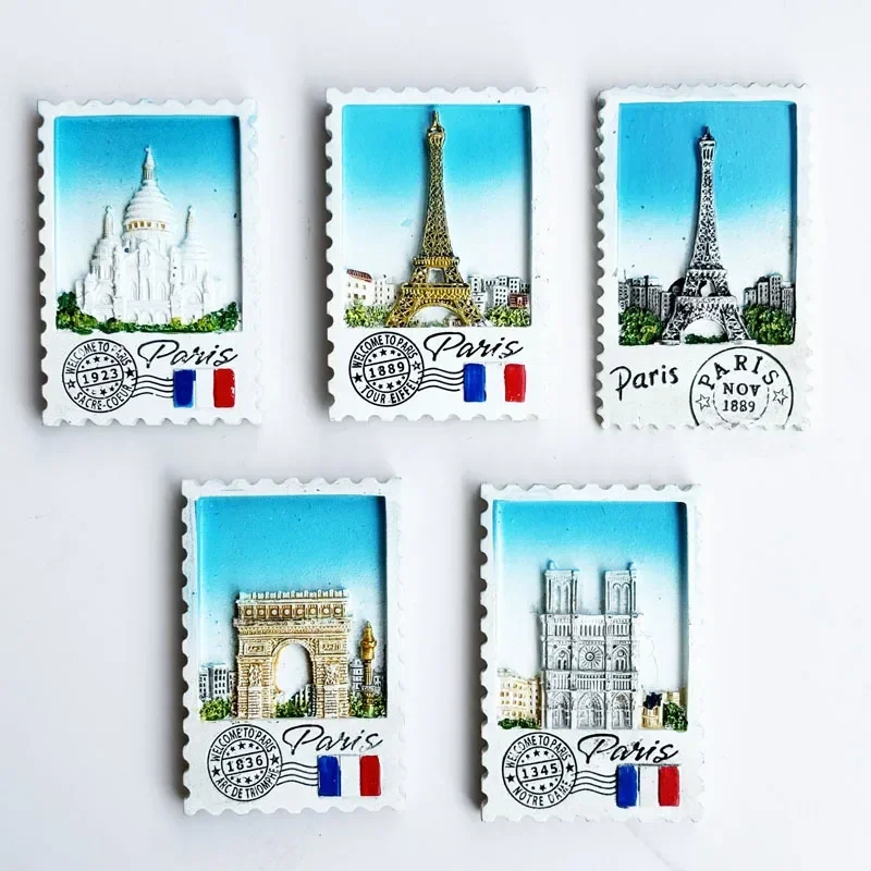 Paris Fridge Magnet Arc de Triomphe Stamp Decoration Message Sticker Crafts Tourism Souvenir