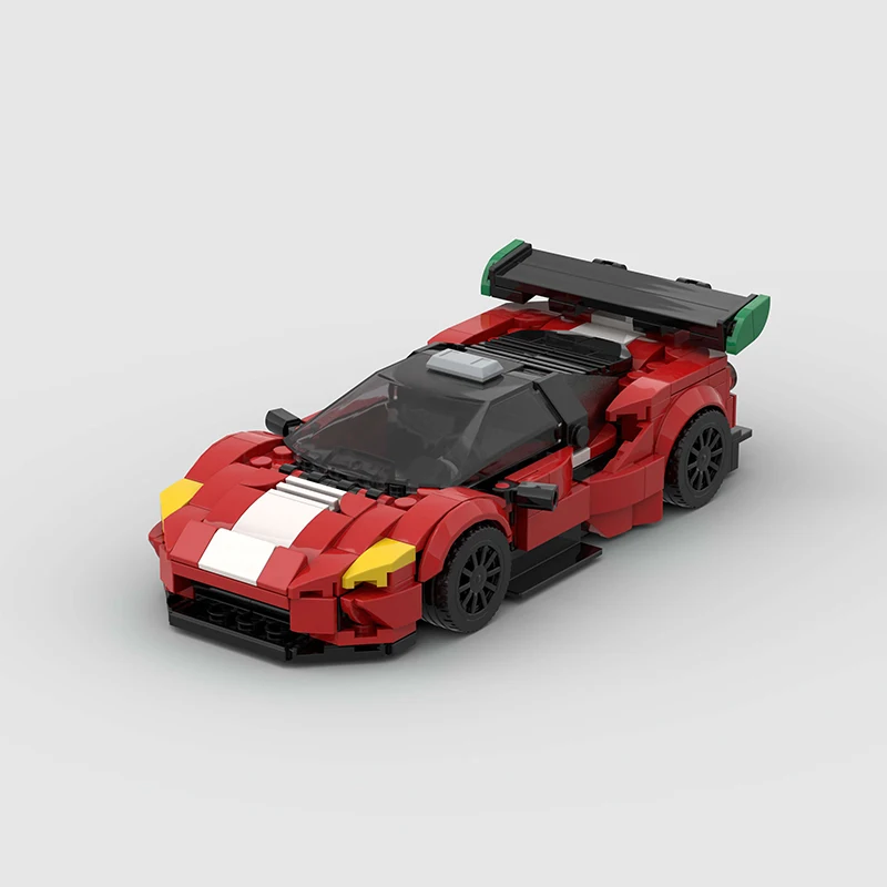 MOC 488 GT3 Brick Technical Car Racer Building Block Sports Supercar World famous Vehicle Model Kids Toys Boys