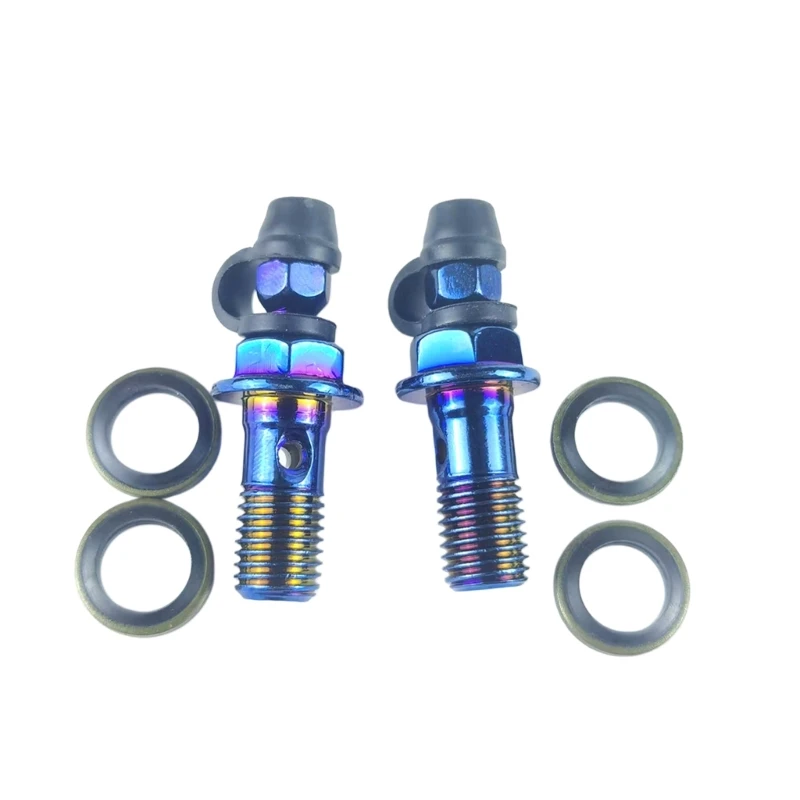 Stainless Steel Brake Bleed Hardware Set with M10x1.25 Bolts and Sealing Washers C7AC