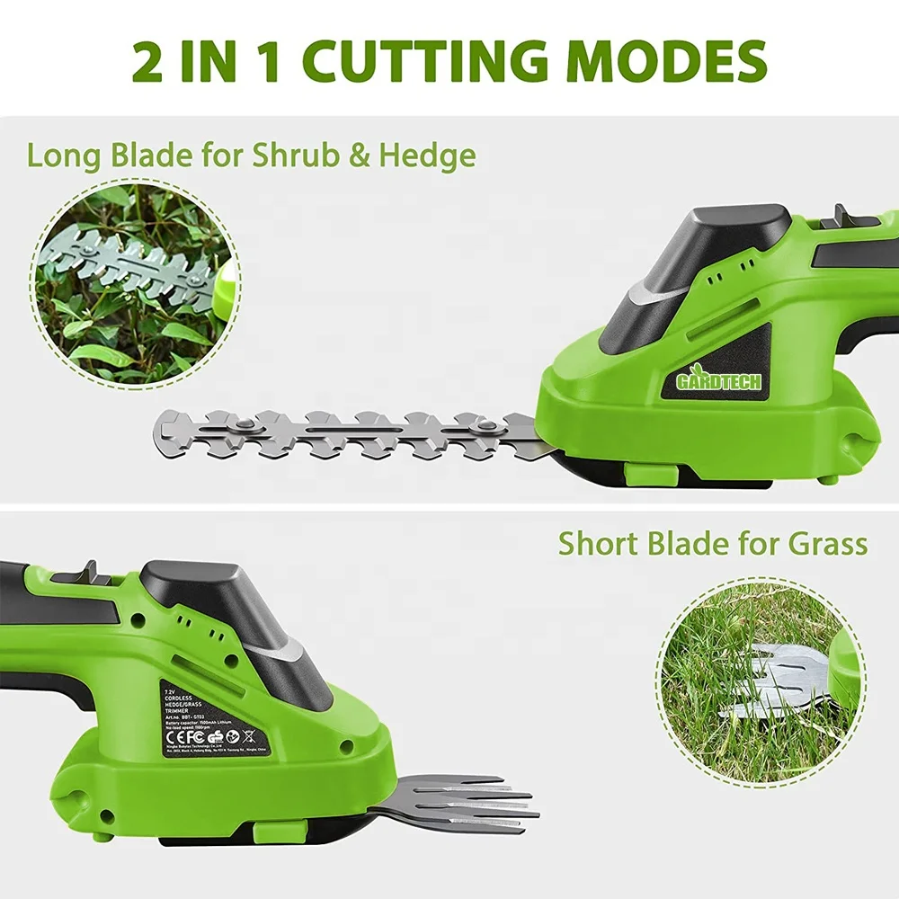 VERTAK 2 in 1 Grass Shear & Hedge Trimmer Short Hedge Garden 1000rpm Multi-purpose Hedge Trimmer