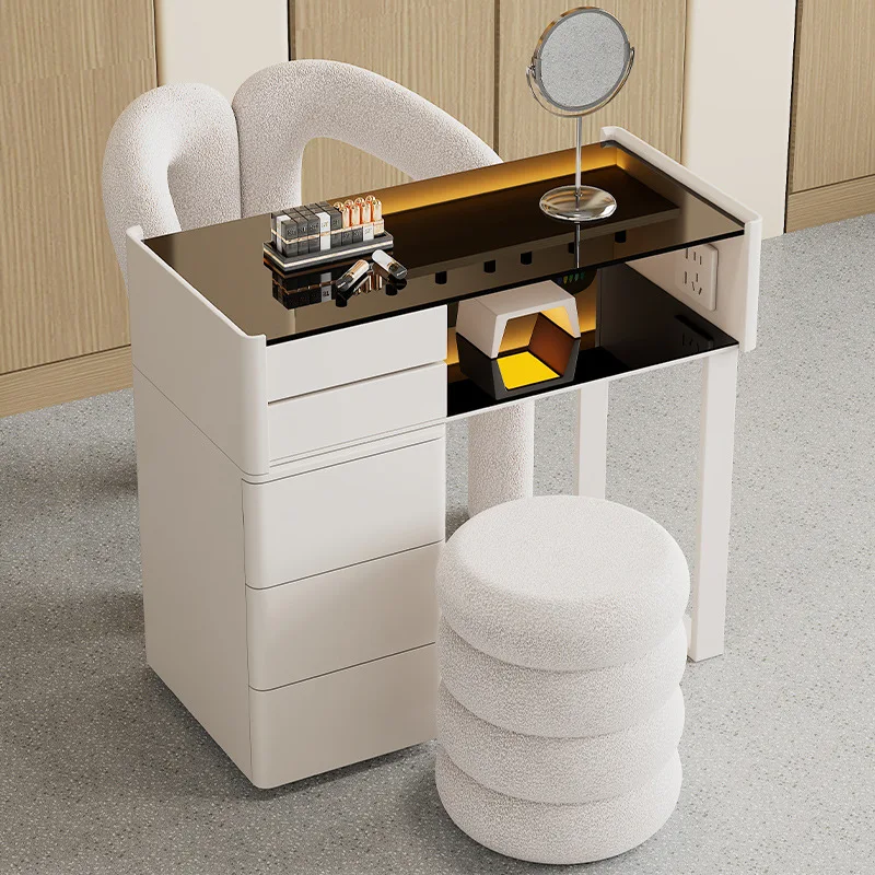 Multifunctional Luxury Black Glass Manicure Table Nail Salon Table Chair Set for Barber Shop Salon Manicure Tables Mesa De Uñas