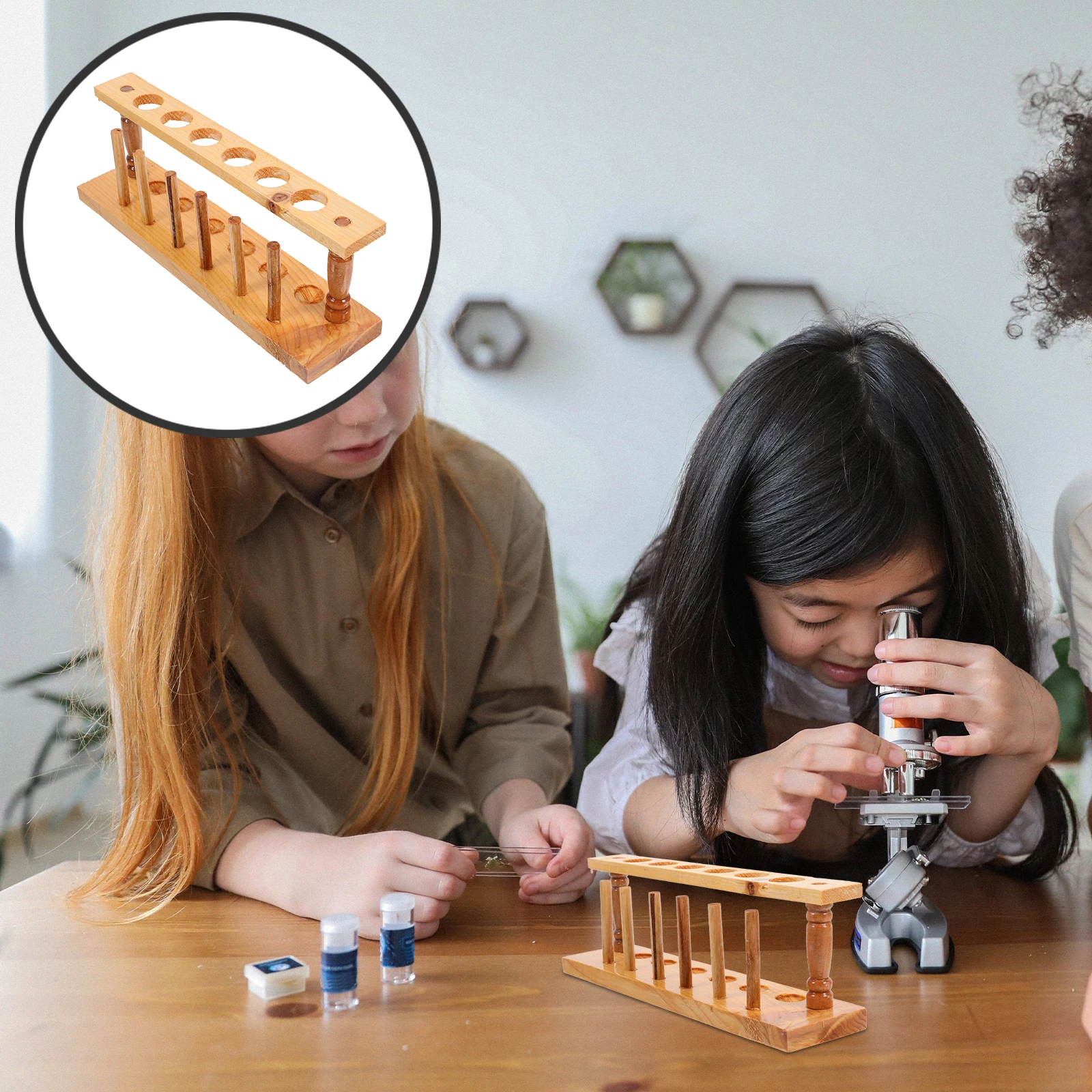 

Wooden Test Tube Rack Laboratory Holder Small Bottle Holdersample Bracket Stand for