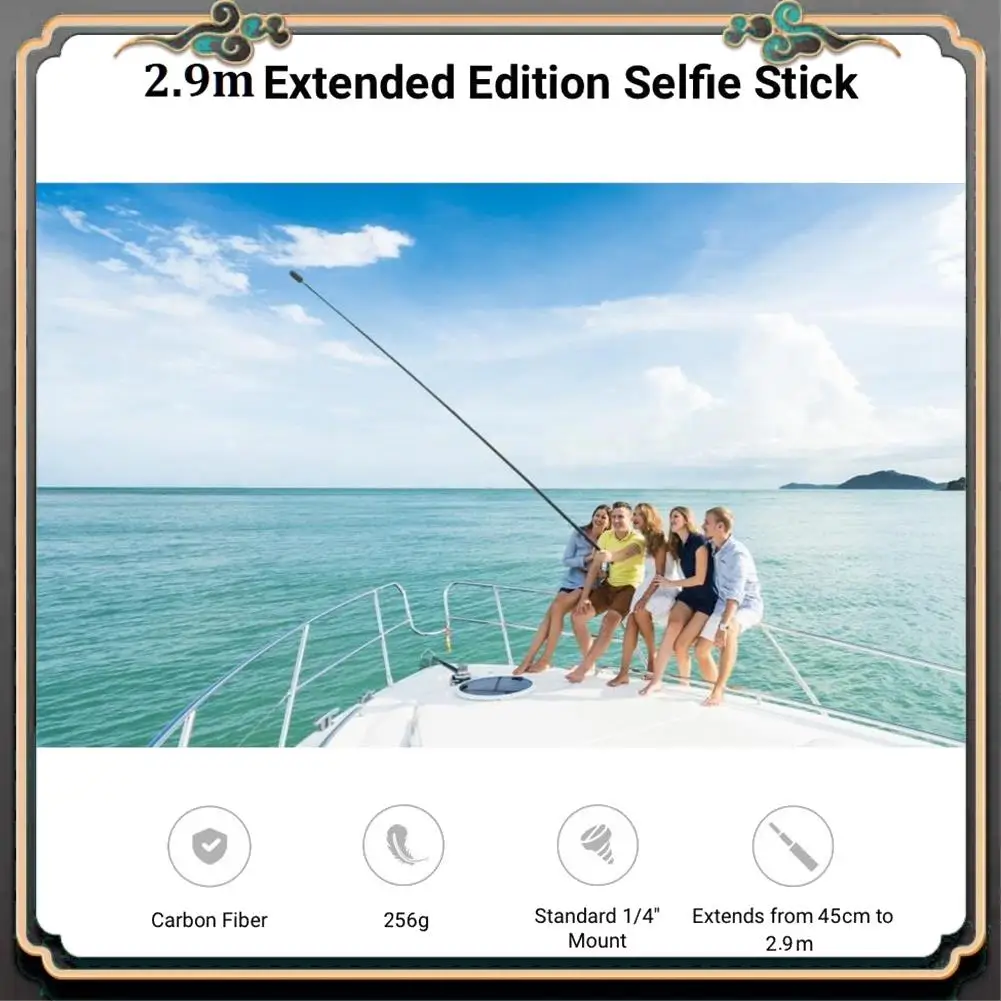 

Reliable-Carbon Fiber Invisible Extendable Edition Selfie Stick For Insta360 ONE X2 / ONE / ONE R Action Camera Accessories