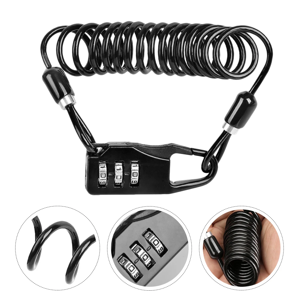 

Resettable Combination Bike Cable Lock Strong Black 3-Digital Anti-Theft Code Lock for Cycling Security Premium Quality