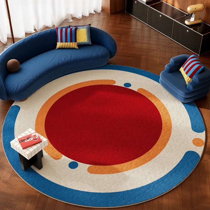 Dopamin Color Carpets for Living Room Washable Bedroom Decor Round Carpet Anti Slip Lounge Floor Mat Nordic Style Cloakroom Rug