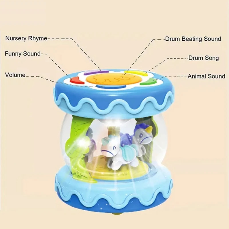 Juguete de tambor Flash para niños pequeños, máquina de tambor educativa temprana, instrumento musical