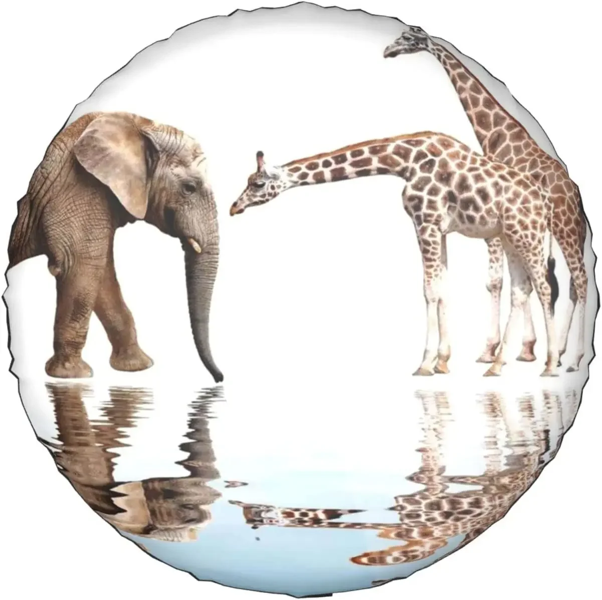 Giraffe and Elephant Printed Spare Tire Cover Waterproof Tire Wheel Protector for Car Truck SUV Camper Trailer Rv 14