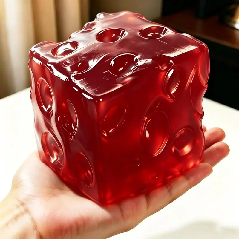 Squishy Jumbo Big Cheese Red Wine, Moldable Non-Rebound Petroleum Jelly Filled Shape-Keeping Stress Relief Fidget for Teen&Adult