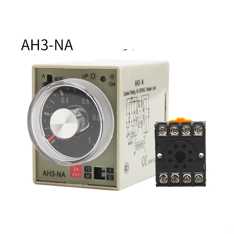 AH3-NA 8 Pin Two Modes 1S - 10M Power ON Delay Timer Time Relay 220V AC with base