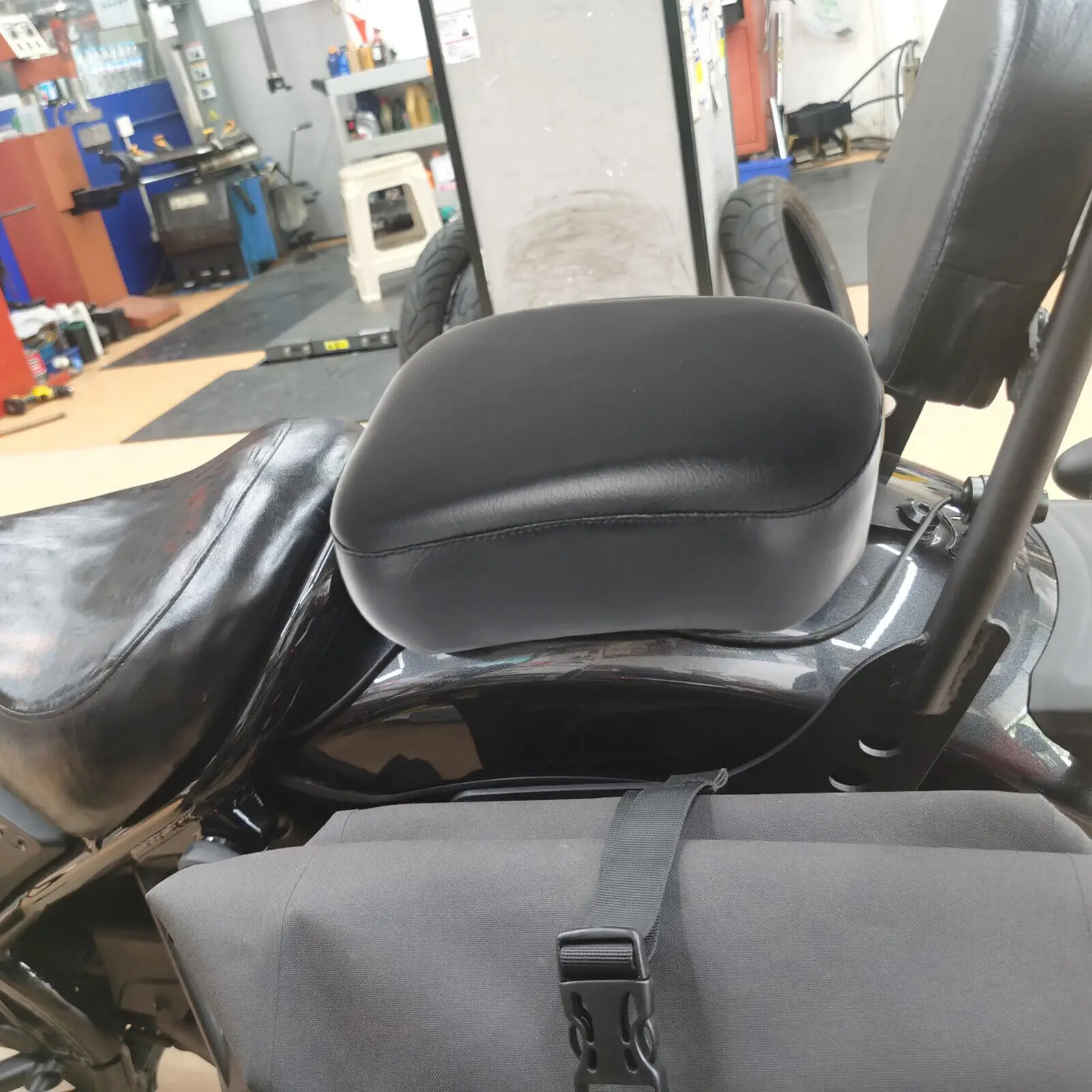 1 Satz Beifahrersitz hinten aus Kunstleder für Honda REBEL CMX 1100 CM 1100 2021–2024, gepolstertes Soziuspolster, Schwarz