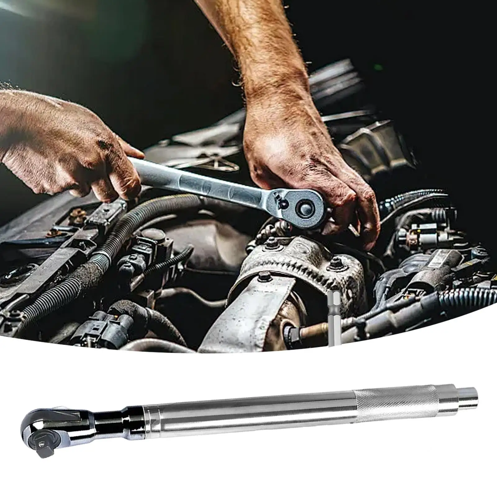 Offset Wrench Extension Extended Shaft Spanner Fit 1/2 Inch Drive Socket Ratchet Extender Tool for Mechanical Maintenance