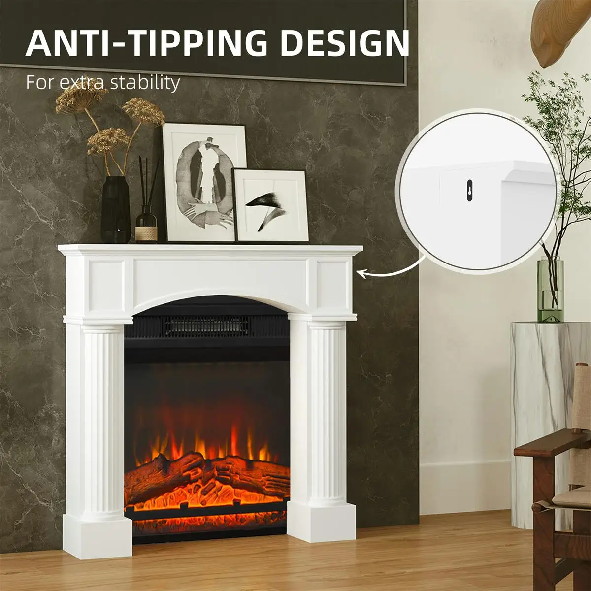 Elegant Fireplace Mantel - Stylish Home Decor (Available for Shipping, Not)