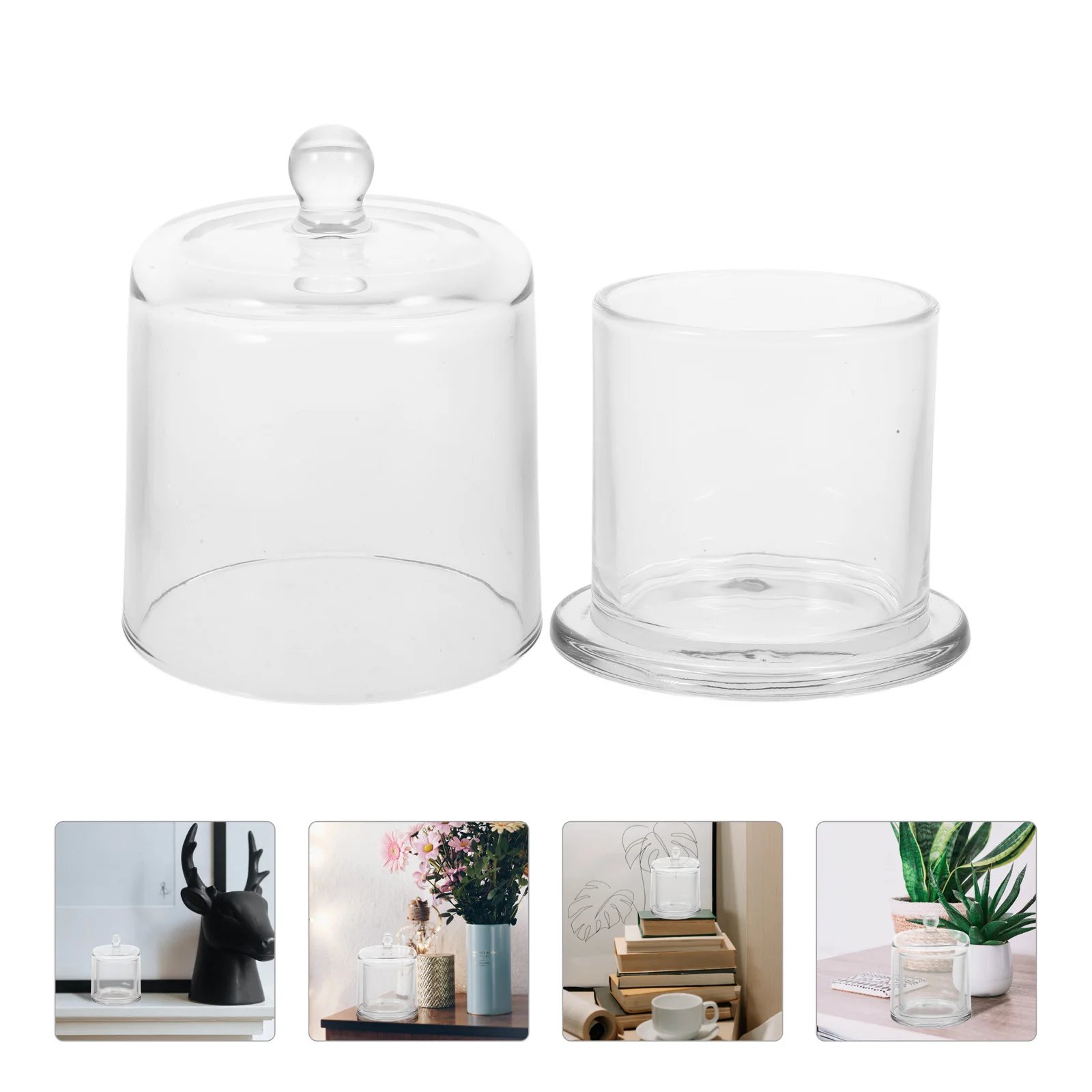 

1Set Glass Aroma Cup Cover Transparent Stylish Home Adornment Wedding Decor Glass Cover Aroma Cup Home Decor Room Adon