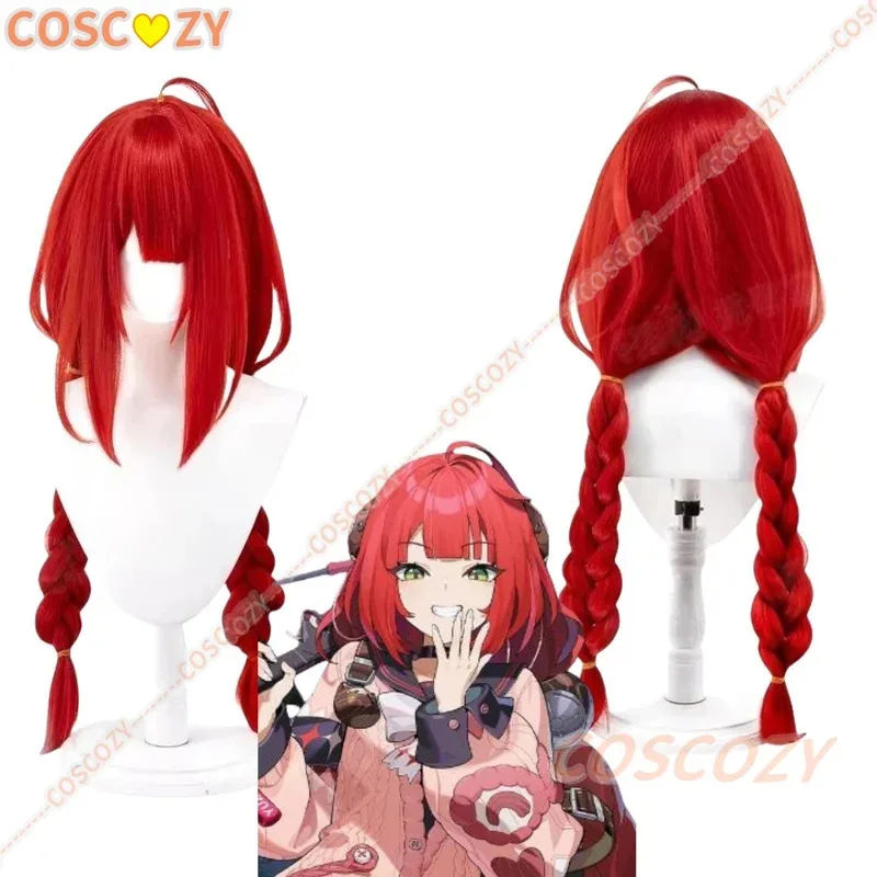 Ukinami Yuzuha Zenless Zone Zero Game Косплей Парик Новый Эрidu Архив Герой 100 см Красные Синтетические Волосы для Женщин Хэллоуин