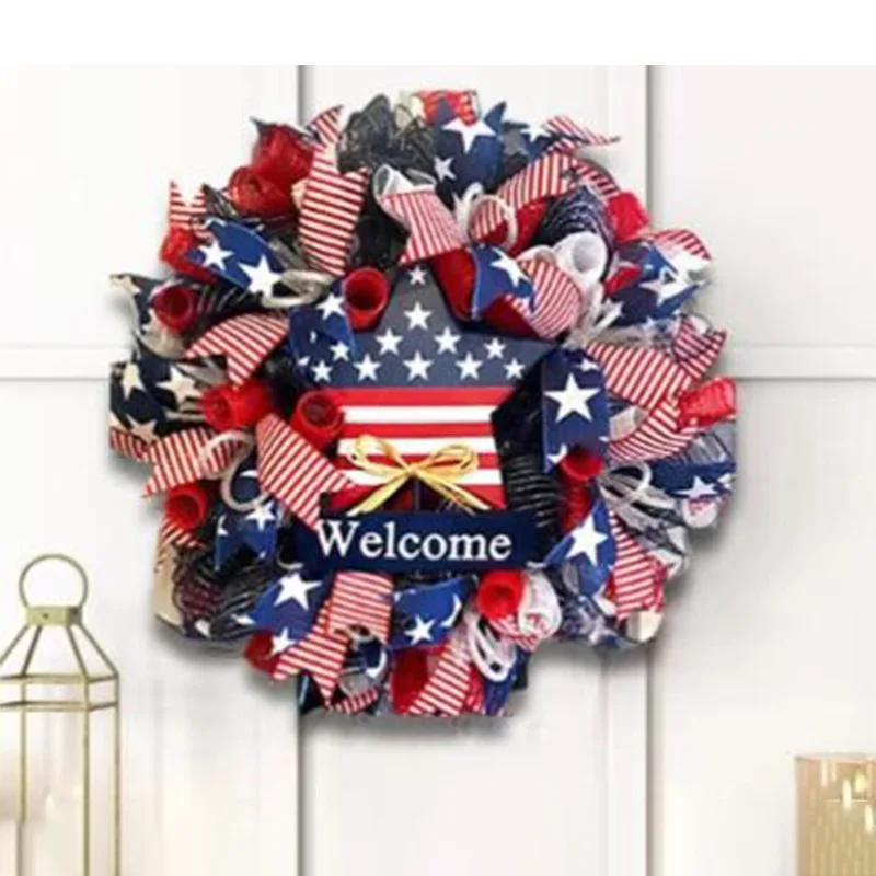 Party Supplies Decoration USA Independence Day Wreath Ornament Home Holiday Dress Up Decoration Party Decor