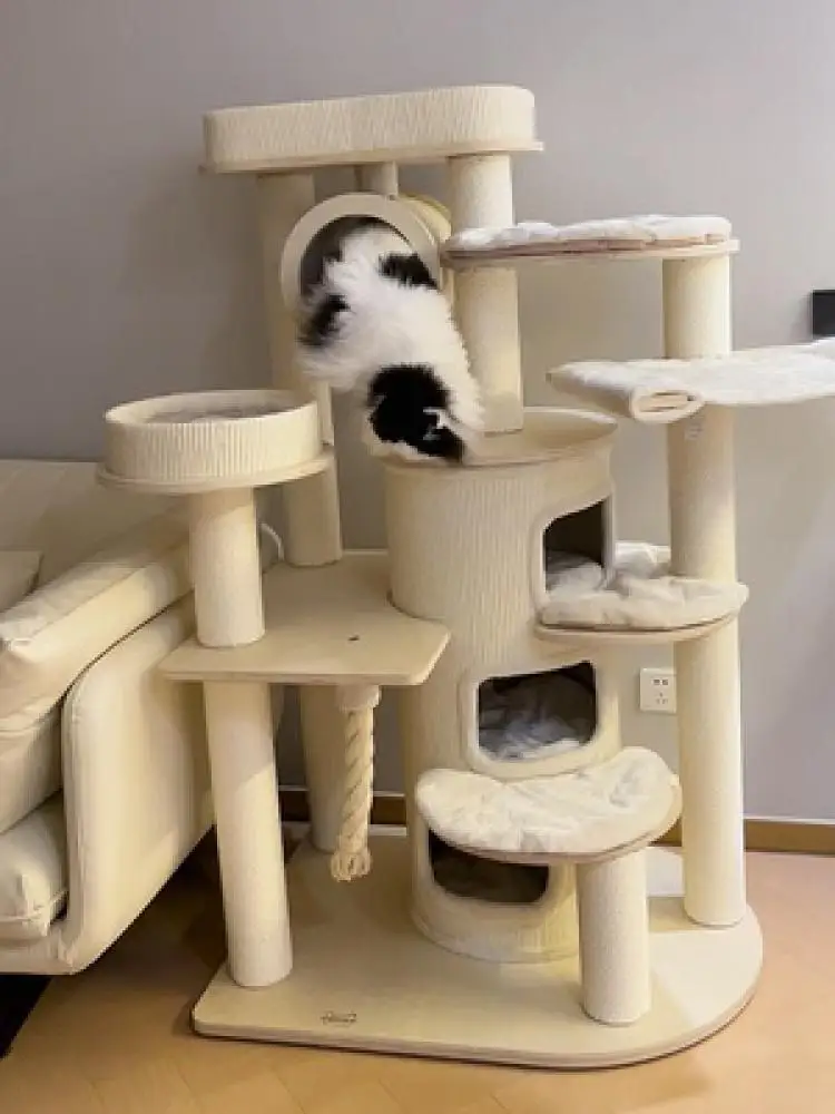 

Super Large Solid Wood Multi-storey Stale Cat Climbing Frame Cat Nest Cat Wood Castle Villa