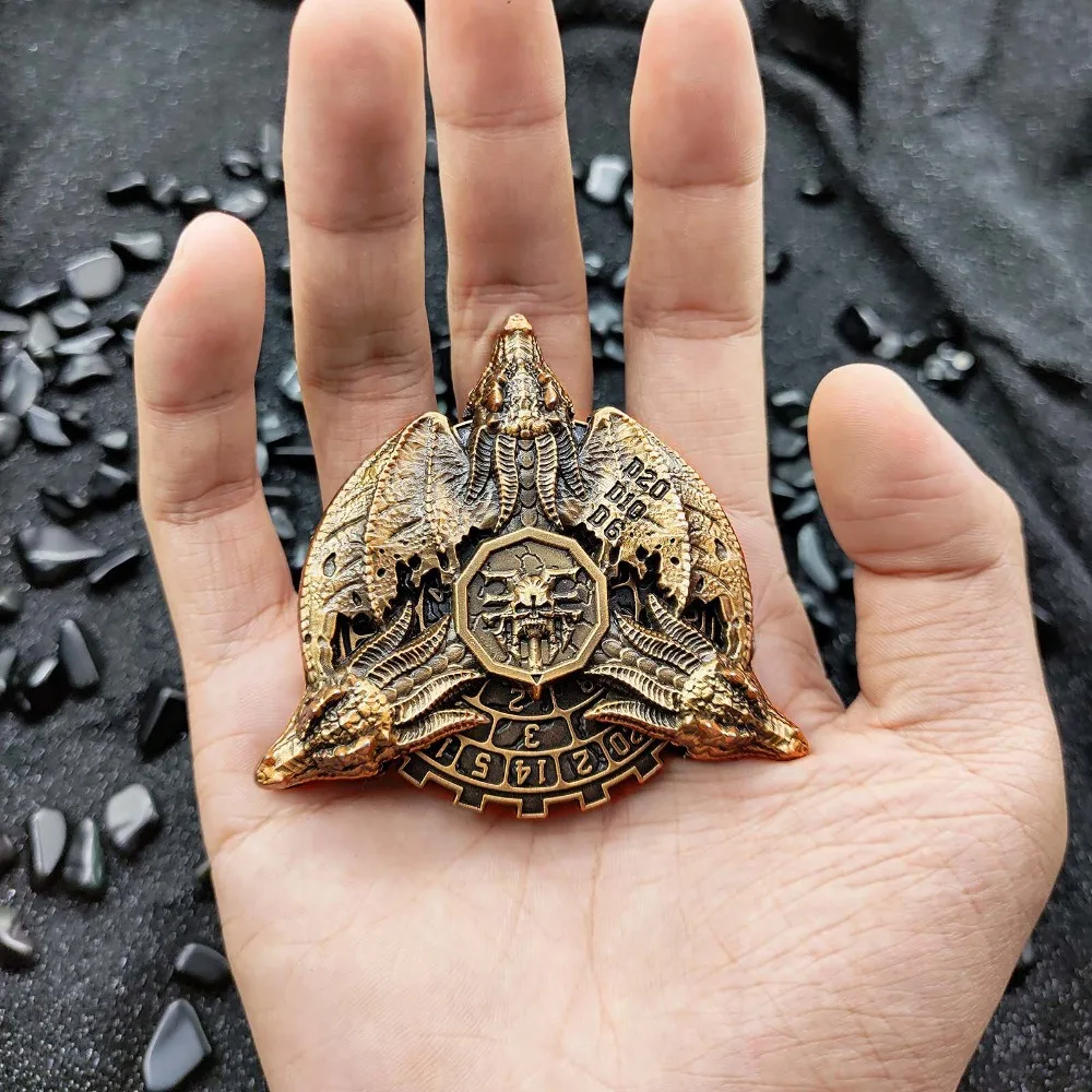 XLEDC Dragon Ring Mechanical Metal Rotating Three-Blade Fidget Spinner Stress Relief Toy