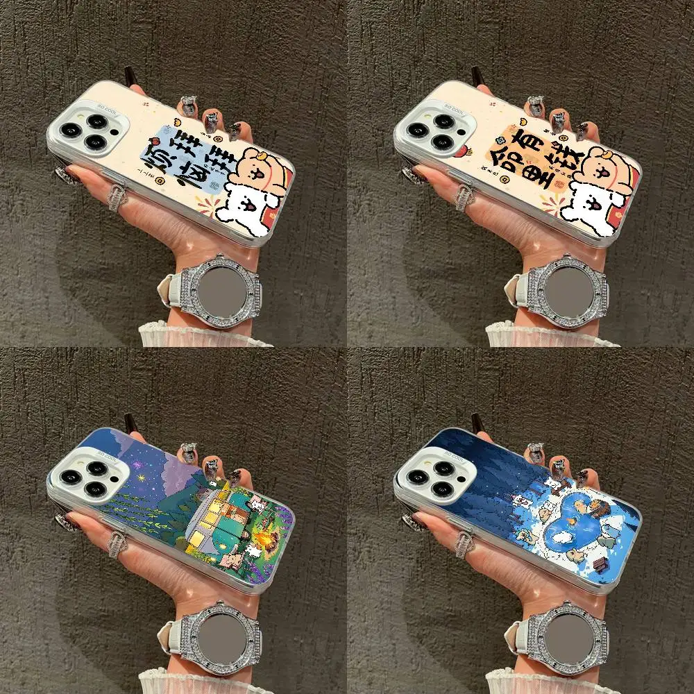 

China Line Puppy Maltese Dog Phone Case For iPhone 16,15,14,13,12,11,Mini,Pro,E,XS,SE4,MAX White IMD Box