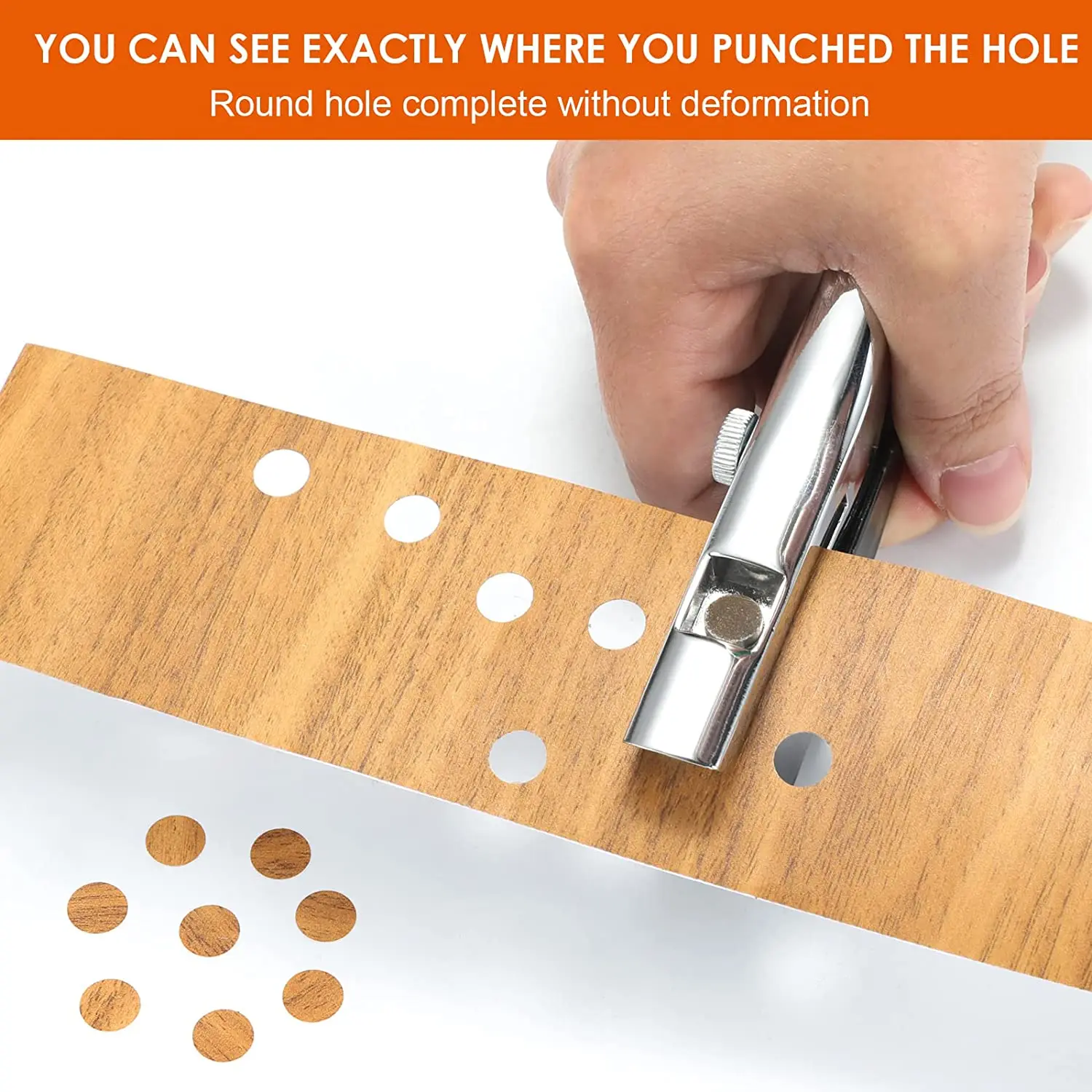 Hole Punch,Heavy Duty Hole Puncher Single,Paper Punch Portable Hand Held Long Hole Punch for Paper Cards Plastic Cardboard